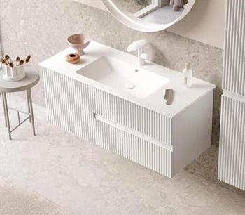 Orka Moonlight 120 cm Lake Mat Beyaz Banyo Dolabı Alt Modül ve Lavabo, 5001503