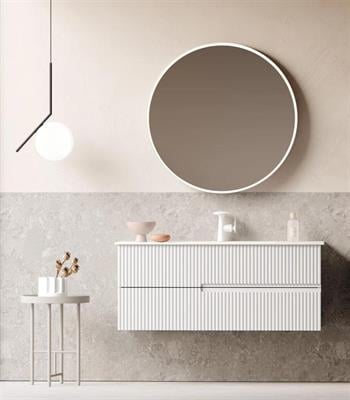 Orka Moonlight Banyo Dolabı Takımı, 120 cm, Lake Mat Beyaz (Ledli Ayna), 5000445