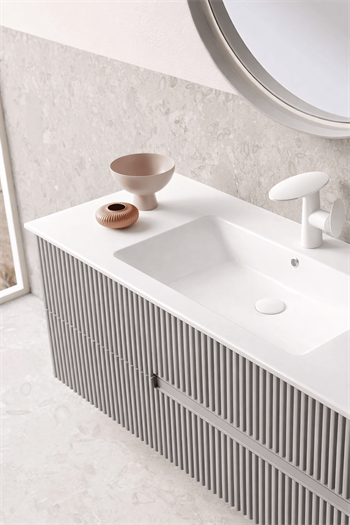 Orka Moonlight 120 cm Lake Mat Gri Banyo Dolabı Alt Modül ve Lavabo, 5001505