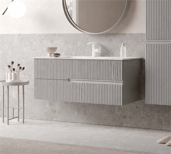 Orka Moonlight 120 cm Lake Mat Gri Banyo Dolabı Alt Modül ve Lavabo, 5001505