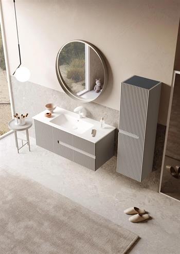 Orka Moonlight Banyo Dolabı Takımı, 120 cm, Lake Mat Vizon (Ledli Ayna), 5000450