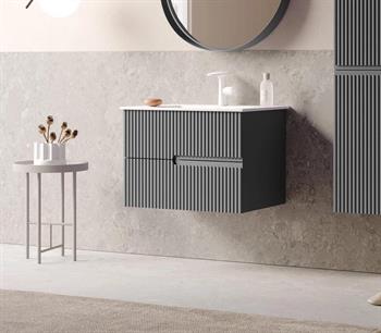 Orka Moonlight 70 cm Lake Mat Antrasit Banyo Dolabı Alt Modül ve Lavabo, 5006111