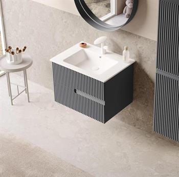 Orka Moonlight 70 cm Lake Mat Antrasit Banyo Dolabı Alt Modül ve Lavabo, 5006111