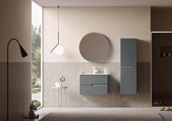 Orka Moonlight 70 cm Gri Banyo Dolabı Alt Modül ve Lavabo