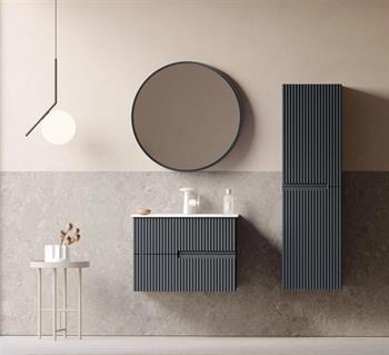 Orka Moonlight Banyo Dolabı Takımı, 70 cm, Lake Mat Antrasit (Ledli Ayna), 5000436