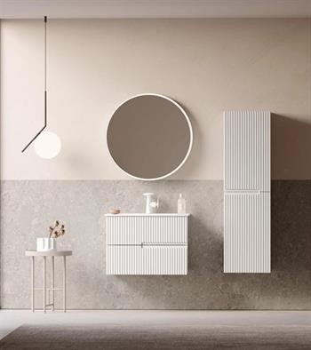 Orka Moonlight Banyo Dolabı Takımı, 70 cm, Lake Mat Beyaz (Ledli Ayna), 5000433