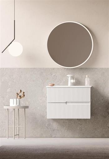 Orka Moonlight Banyo Dolabı Takımı, 70 cm, Lake Mat Beyaz (Ledli Ayna), 5000433