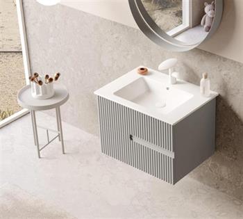 Orka Moonlight 70 cm Vizon Banyo Dolabı Alt Modül ve Lavabo