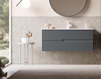 Orka Moonlight 90 cm Antrasit Banyo Dolabı Alt Modül ve Lavabo