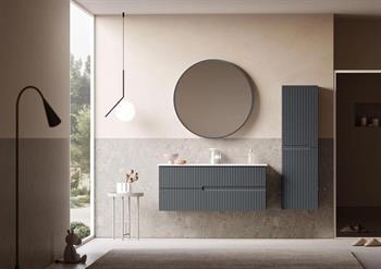 Orka Moonlight 90 cm Antrasit Banyo Dolabı Alt Modül ve Lavabo