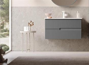 Orka Moonlight 90 cm Gri Banyo Dolabı Alt Modül ve Lavabo