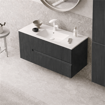 Orka Moonlight 90 cm Lake Mat Antrasit Banyo Dolabı Alt Modül ve Lavabo, 5006080