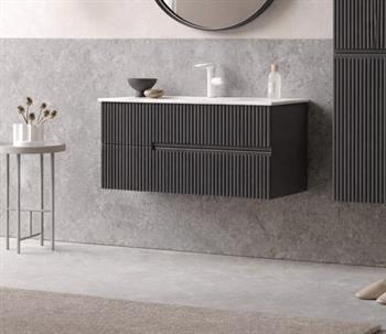 Orka Moonlight 90 cm Lake Mat Antrasit Banyo Dolabı Alt Modül ve Lavabo, 5006080