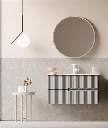 Orka Moonlight Banyo Dolabı Takımı, 90 cm, Lake Mat Vizon (Ledli Ayna), 5000444