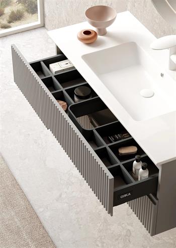 Orka Moonlight 90 cm Vizon Banyo Dolabı Alt Modül ve Lavabo