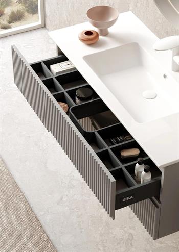 Orka Moonlight 90 cm Vizon Banyo Dolabı Alt Modül ve Lavabo