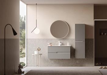 Orka Moonlight 90 cm Vizon Banyo Dolabı Alt Modül ve Lavabo