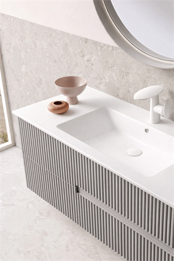 Orka Moonlight Banyo Dolabı Takımı, 120 cm, Lake Mat Gri (Ledli Ayna), 5000447