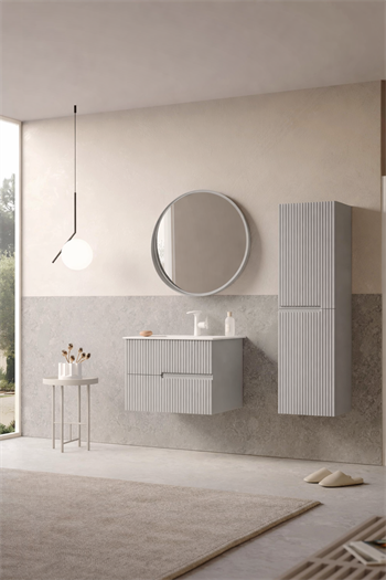 Orka Moonlight Banyo Dolabı Takımı, 70 cm, Lake Mat Vizon (Ledli Ayna), 5000438