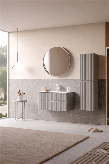 Orka Moonlight Banyo Dolabı Takımı, 90 cm, Lake Mat Vizon (Ledli Ayna), 5000444