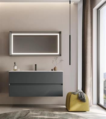 Orka Nest 120 cm Mat Antrasit  Banyo Dolabı Takımı