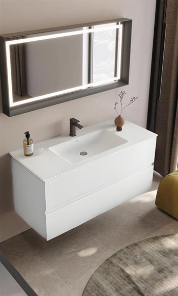 Orka Nest 120 cm Mat Beyaz  Banyo Dolabı Takımı