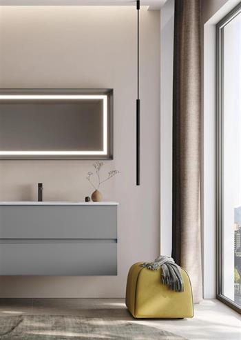 Orka Nest 120 cm Mat Gri  Banyo Dolabı Takımı