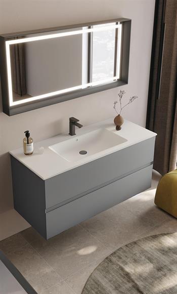 Orka Nest 120 cm Mat Gri  Banyo Dolabı Takımı