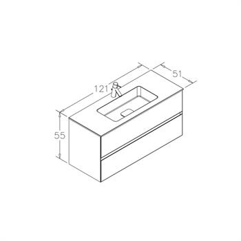 Orka Nest 121 cm Mat Antrasit Banyo Dolabı Alt Modül ve Lavabo