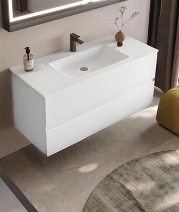 Orka Nest 121 cm Mat Beyaz Banyo Dolabı Alt Modül ve Lavabo