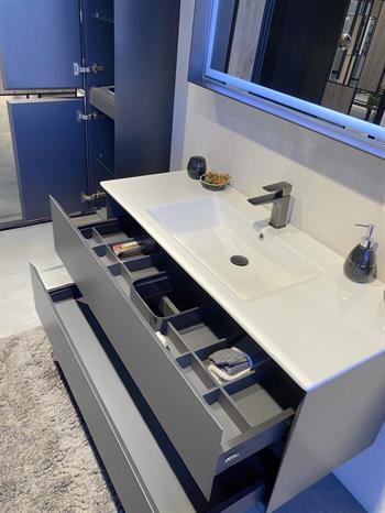 Orka Nest 121 cm Mat Gri Banyo Dolabı Alt Modül ve Lavabo