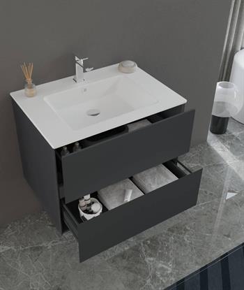 Orka Nest 70 cm Mat Antrasit  Banyo Dolabı Takımı