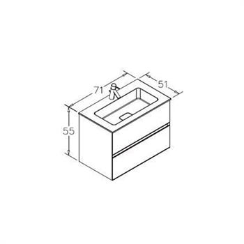 Orka Nest 71 cm Mat Gri Banyo Dolabı Alt Modül ve Lavabo