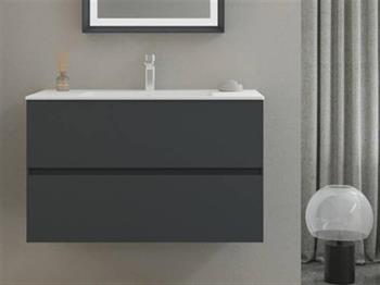 Orka Nest 90 cm Mat Antrasit  Banyo Dolabı Takımı