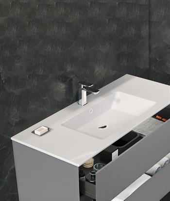 Orka Nest 90 cm Mat Gri  Banyo Dolabı Takımı