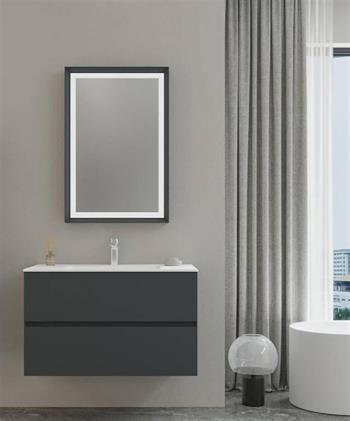 Orka Nest 91 cm Mat Antrasit Banyo Dolabı Alt Modül ve Lavabo