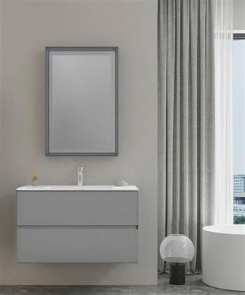 Orka Nest 91 cm Mat Gri Banyo Dolabı Alt Modül ve Lavabo