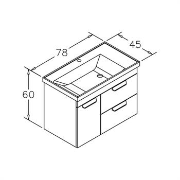Orka Nova 80 cm Beyaz Banyo Dolabı Alt Modül ve Lavabo