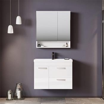 Orka Nova 80 cm Beyaz Banyo Dolabı Alt Modül ve Lavabo