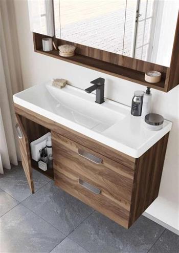 Orka Nova 80 cm Ceviz Banyo Dolabı Takımı