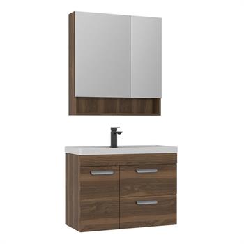 Orka Nova 80 cm Ceviz Banyo Dolabı Takımı