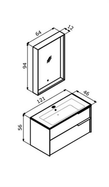 Orka Noventa 120 cm Cordoba Banyo Dolabı Takımı