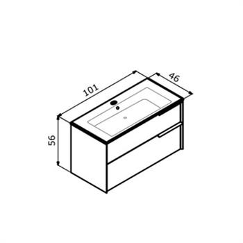 Orka Novento 100 cm Cordoba Banyo Dolabı Alt Modül ve Lavabo