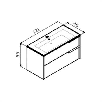 Orka Novento 120 cm Cabana Banyo Dolabı Alt Modül ve Lavabo