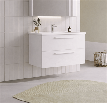 Orka Nuvola 100 cm Parlak Lake Beyaz Banyo Dolabı Alt Modül ve Lavabo, 5001659