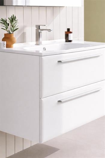 Orka Nuvola 100 cm Parlak Lake Beyaz Banyo Dolabı Alt Modül ve Lavabo, 5001659