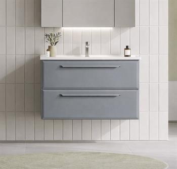 Orka Nuvola 100 cm Parlak Lake Gri Banyo Dolabı Alt Modül ve Lavabo, 5001661