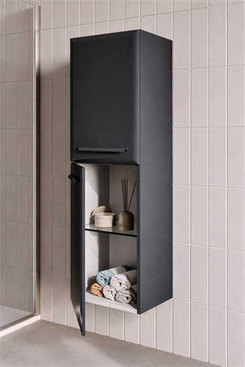 Orka Nuvola 40 cm Parlak Lake Antrasit Banyo Boy Çamaşır Dolabı, 3001702