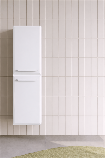 Orka Nuvola 40 cm Parlak Lake Beyaz Banyo Boy Çamaşır Dolabı, 3001698