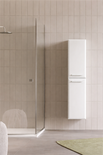 Orka Nuvola 40 cm Parlak Lake Beyaz Banyo Boy Çamaşır Dolabı, 3001698